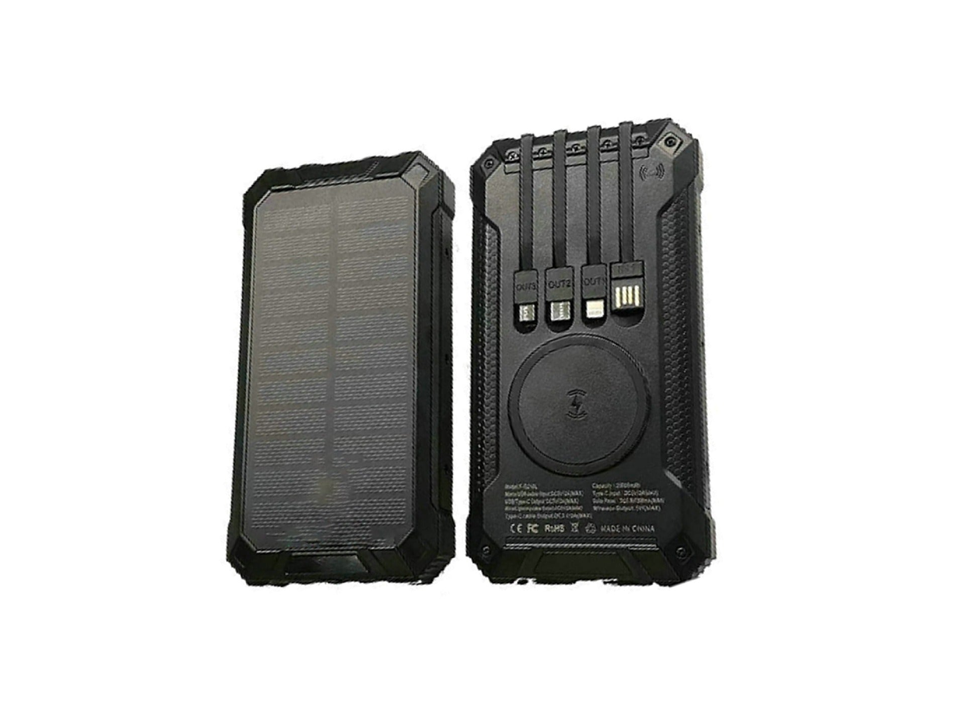 Multi-Equipped Outdoor 20000mAh Wireless Solar Powered Charger