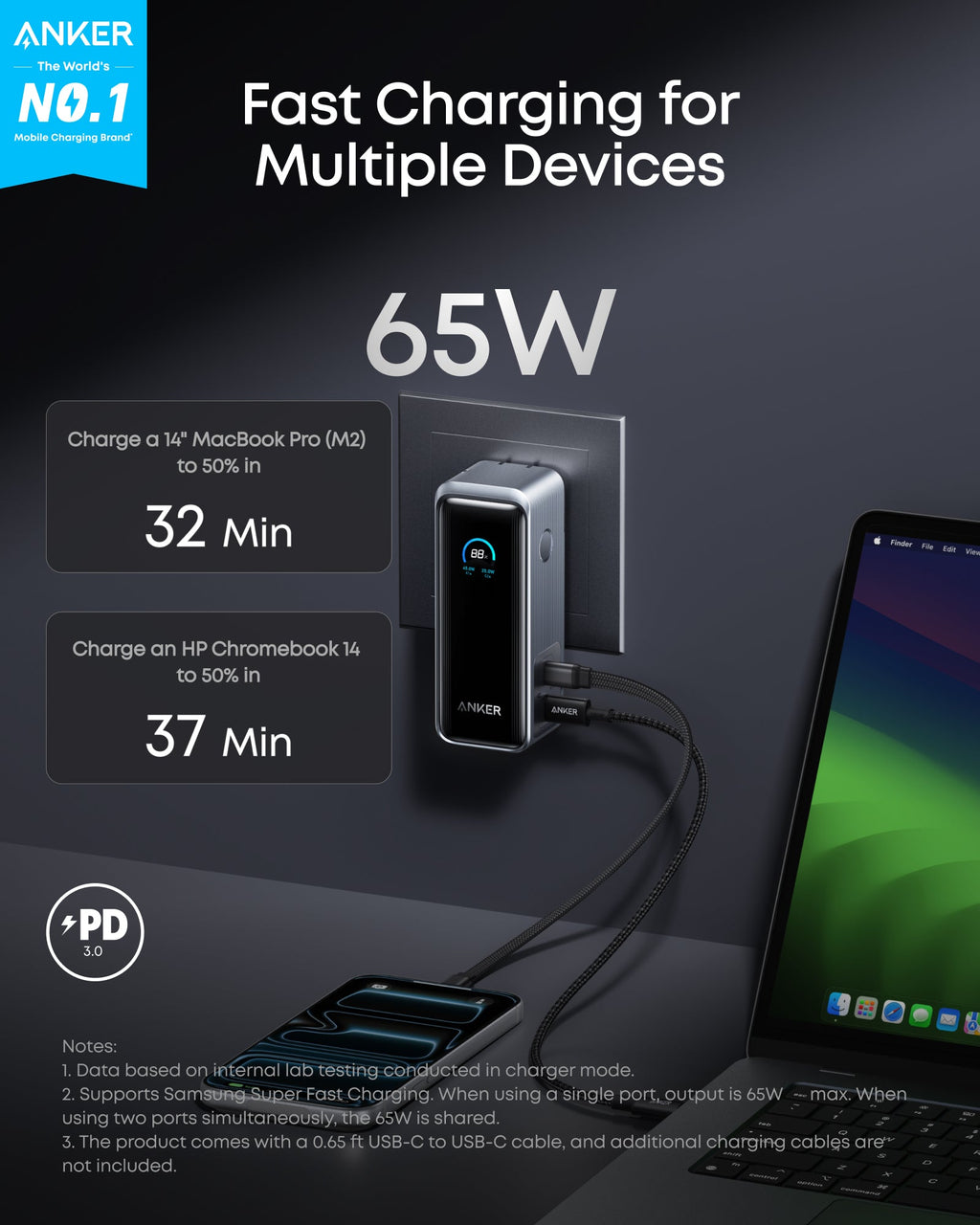 Anker Prime Power Bank (9,600mAh, 65W, Fusion)