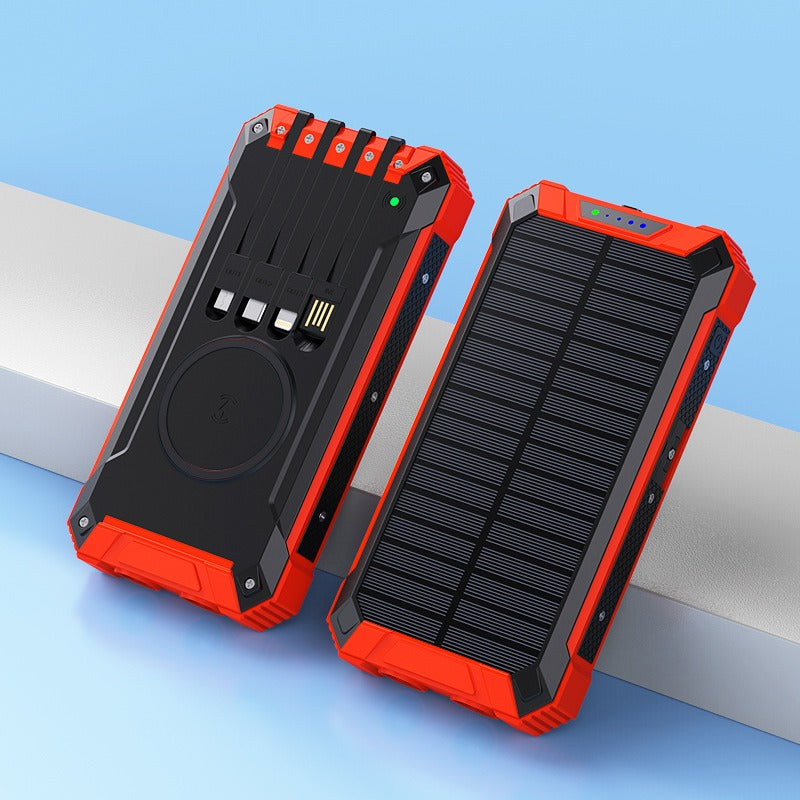 Multi-Equipped Outdoor 20000mAh Wireless Solar Powered Charger