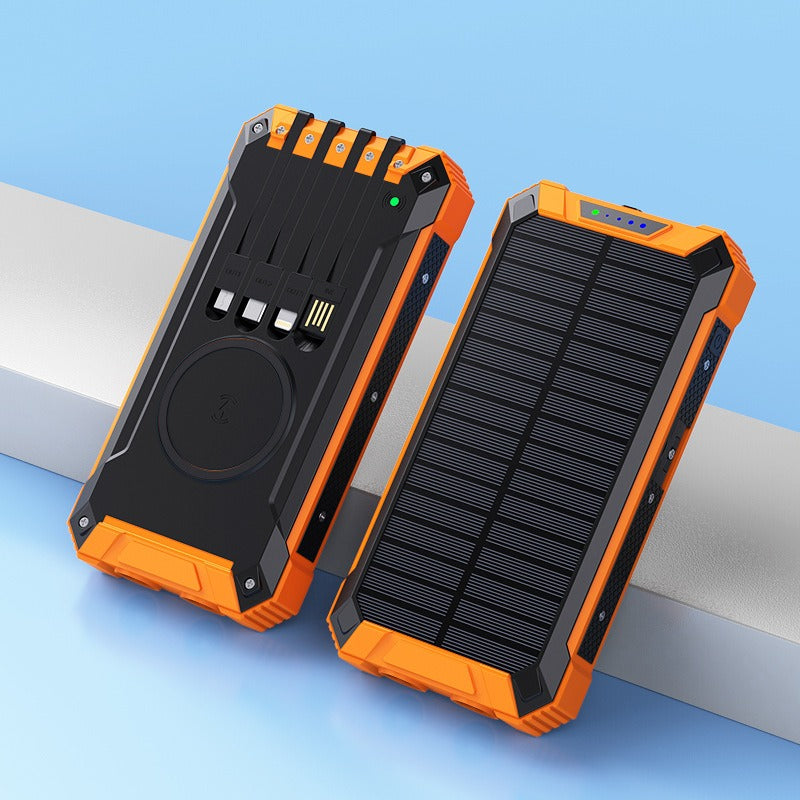 Multi-Equipped Outdoor 20000mAh Wireless Solar Powered Charger